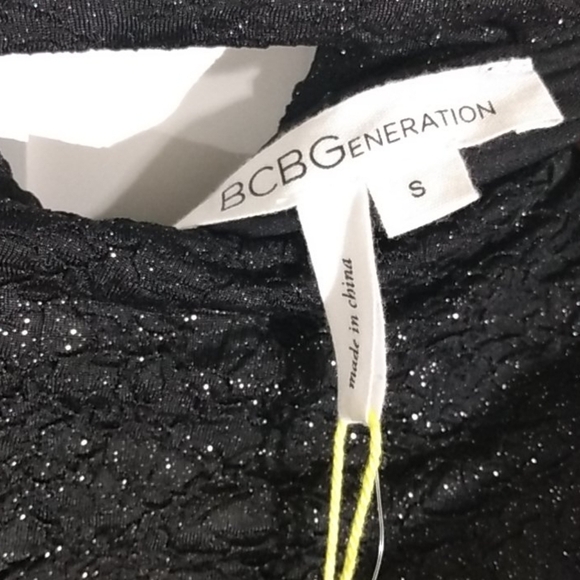 BCBG NWT BLACK SPARKLE MINI DRESS SIZE SMALL - Picture 10 of 13